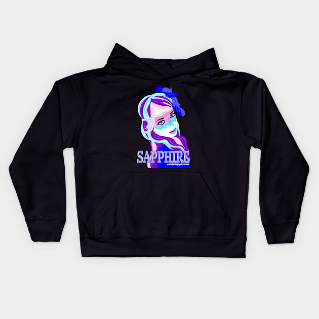 Sapphire Princess Kids Hoodie by MelanieJeyakkumar